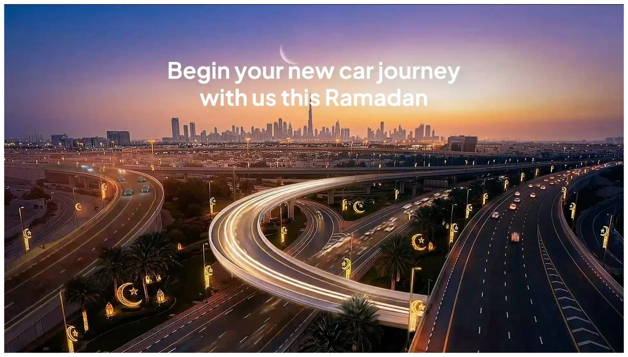 Emirates NBD retail auto-loan campaign with Dubai cityscape