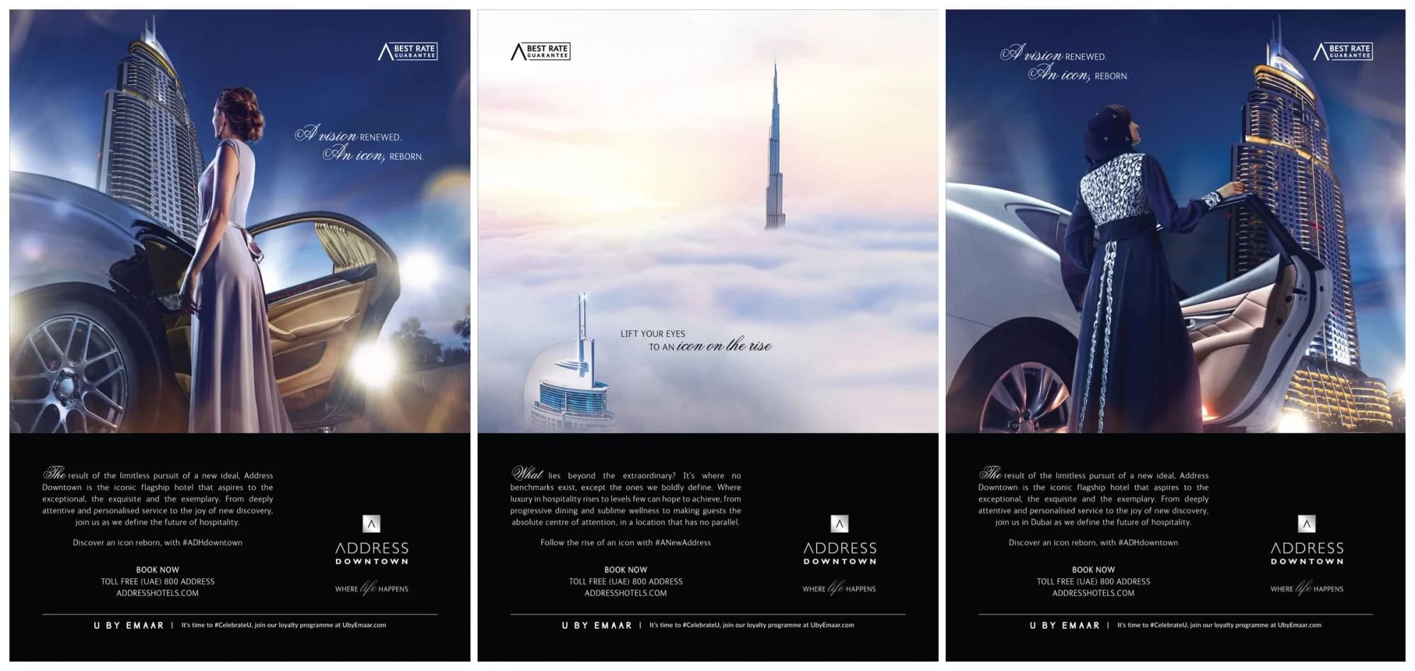 Address Downtown launch campaign with premium hospitality advertising