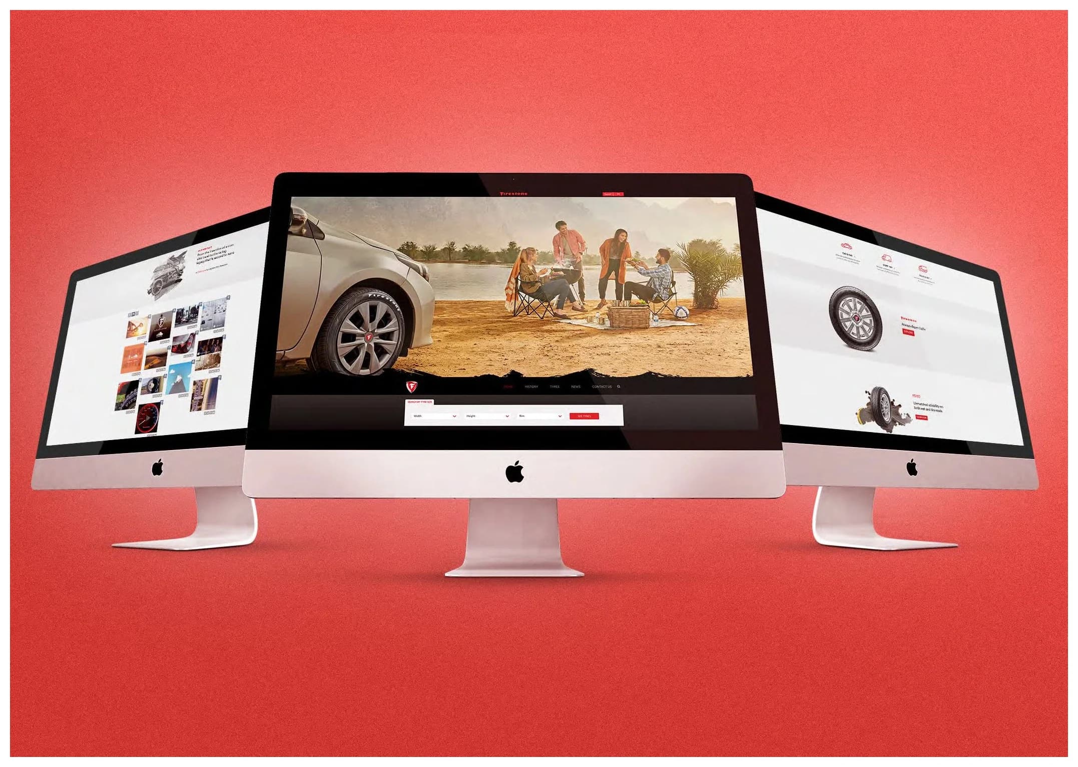 Firestone Middle East responsive website displayed across desktop screens